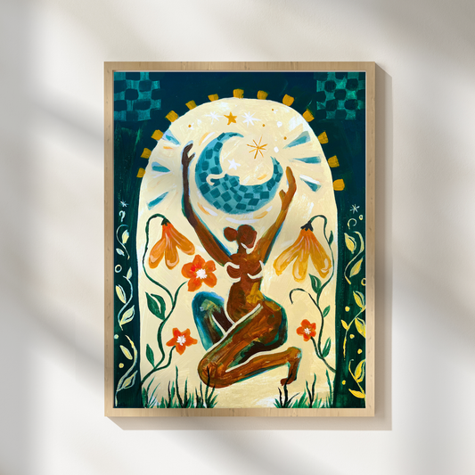 Moon Lady Art Print