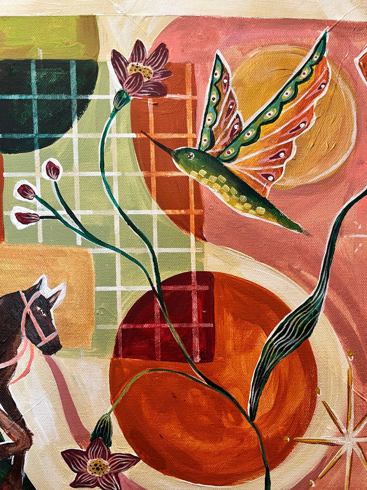Original Painting: "Healing from the Year of the Firehorse" 16x20"