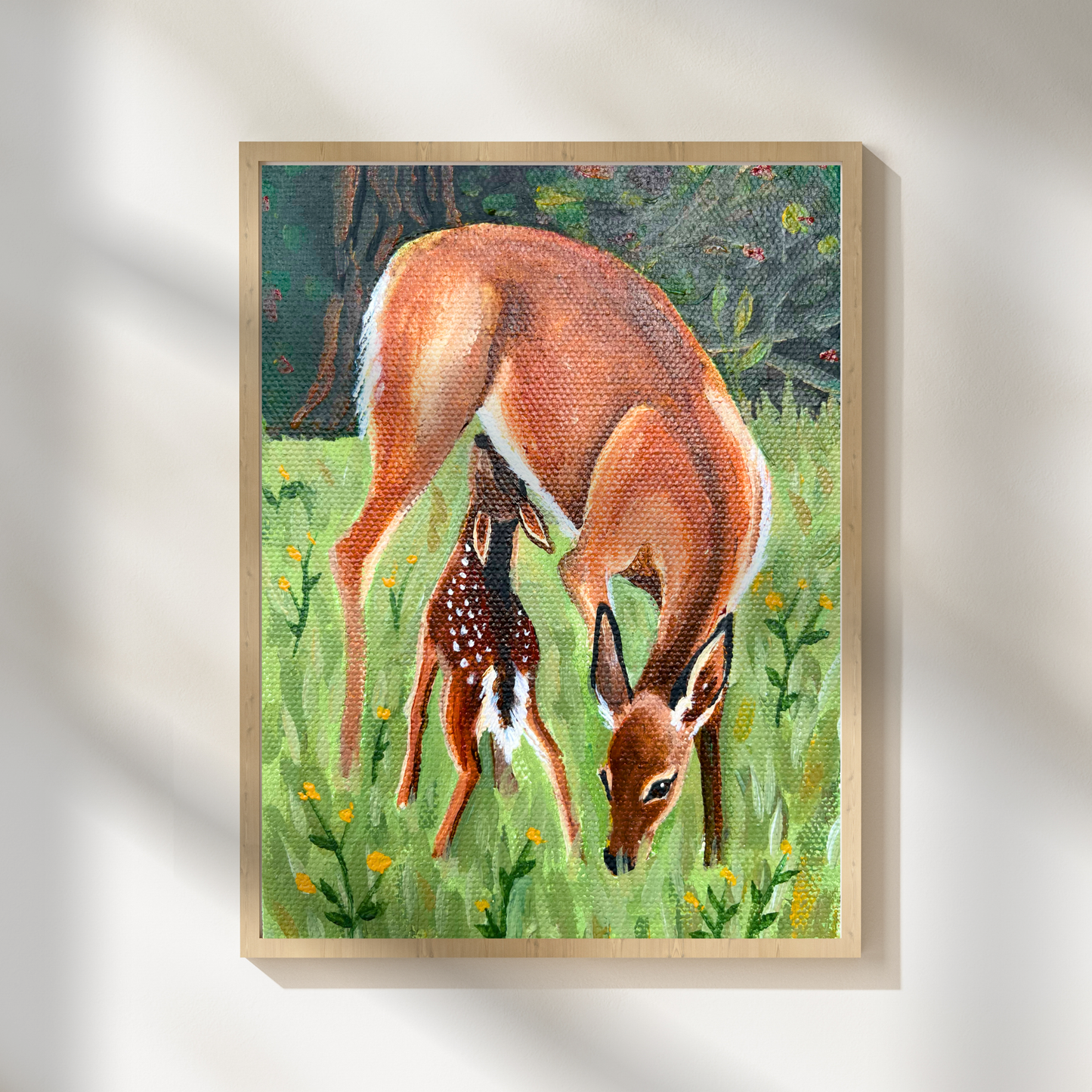 Doe and Fawn Art Print