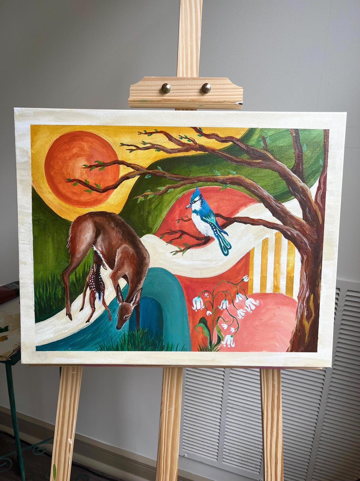 Original Painting: "Falling In Love With Your Backyard" - 16x20"