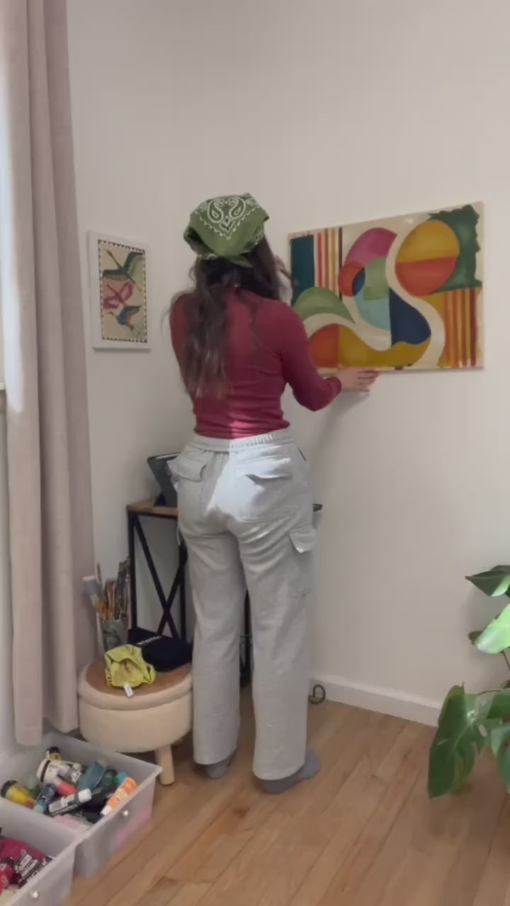 Mid Century Meadows Print - MCM Original Art Print Hand Painted Abstract Wall Decor
